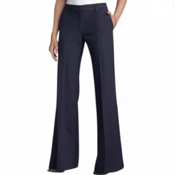 Theory Pants - Theory Emery Tailor Wide Leg Wool Women's Trousers - Size 6